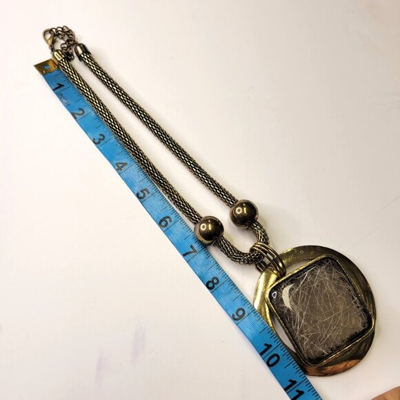 Vintage Chunky Choker Gold Tone Pendant Choker Bib Necklace - Picture 10 of 10